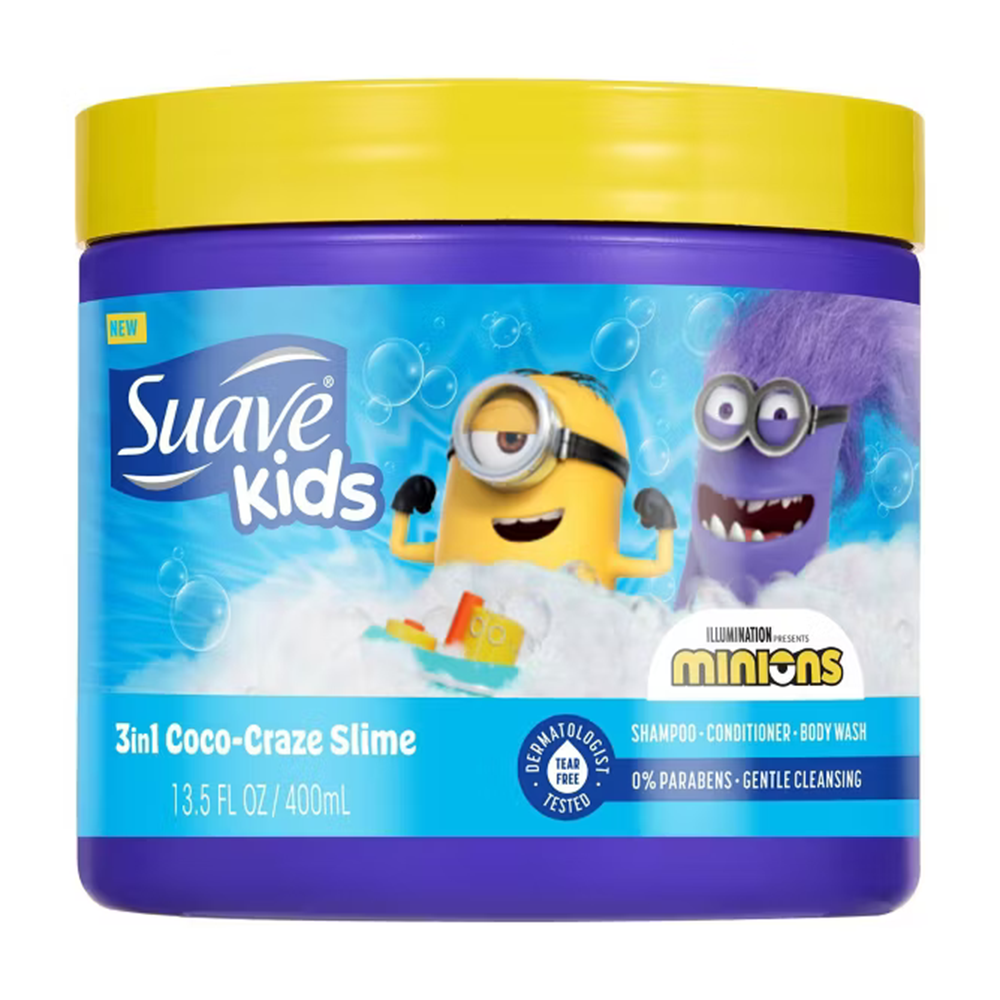 Suave Kids 3in1 Coco-Craze Slime Minions Hair Shampoo and Hair Conditioner 13.5Oz (400ml)